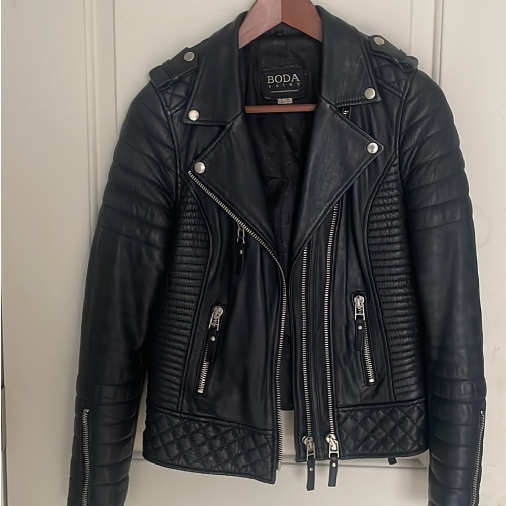 Boda Skins Black Quilted Leather Jacket